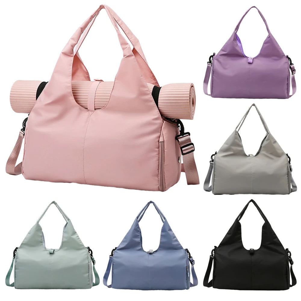 Women'S Multi-Purpose Sports Bag - Waterproof with Shoe Pocket for Yoga, Gym, and Travel